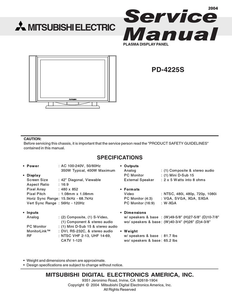 Mitsubishi Electric PD-4225S Service manual