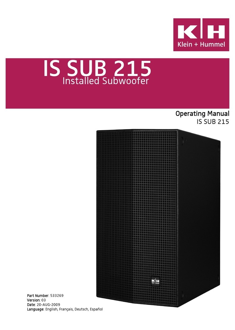 K + H IS SUB 215 operating manual