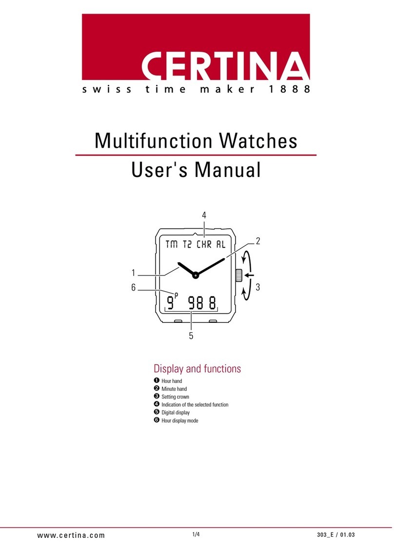 Certina Multifunction Watches User manual