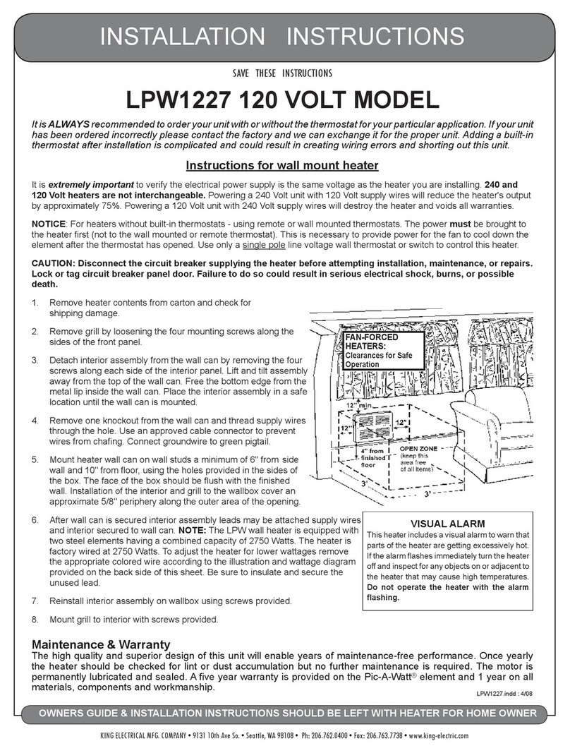 King Electrical LPW1227 installation instructions