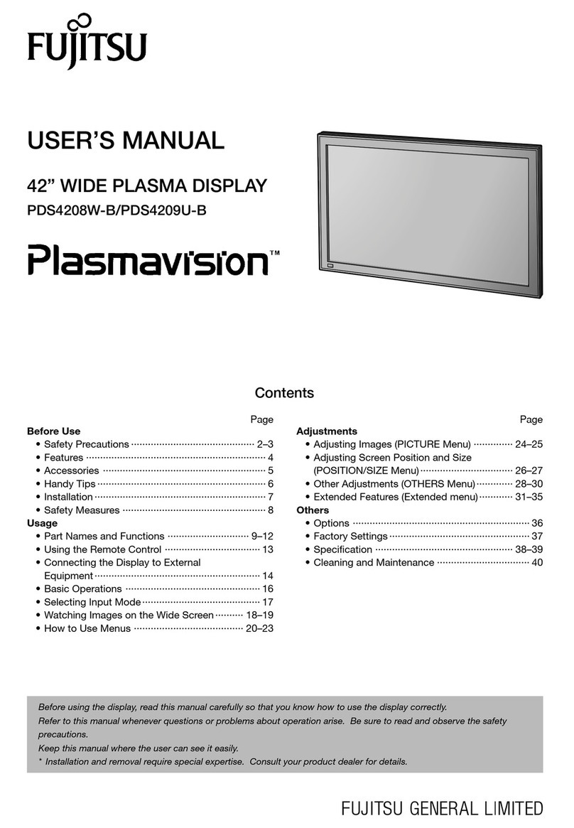 Fujitsu Plasmavision PDS4208W-B User manual
