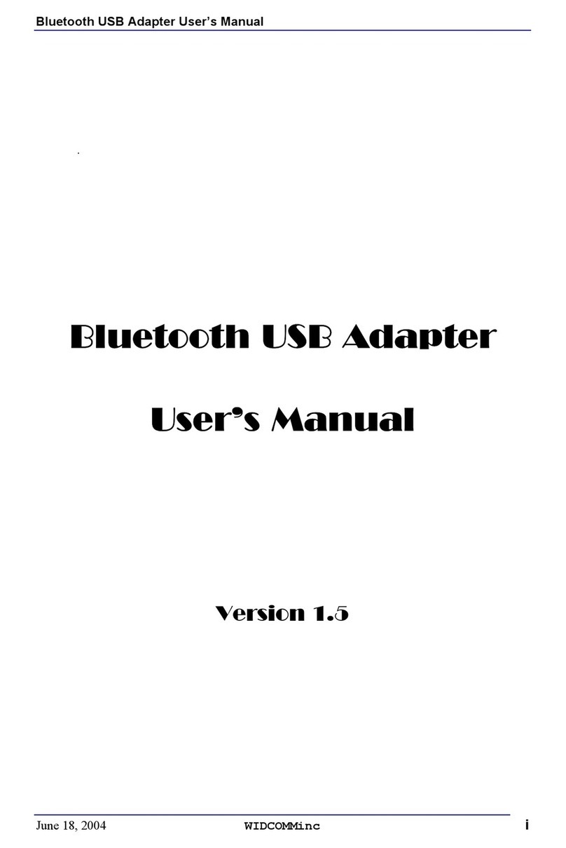 WIDCOMM Bluetooth USB Adapter user manual