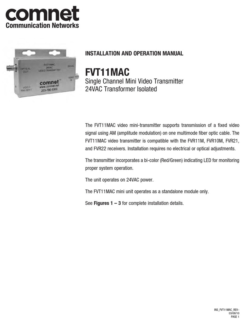 Comnet FVT11MAC User manual