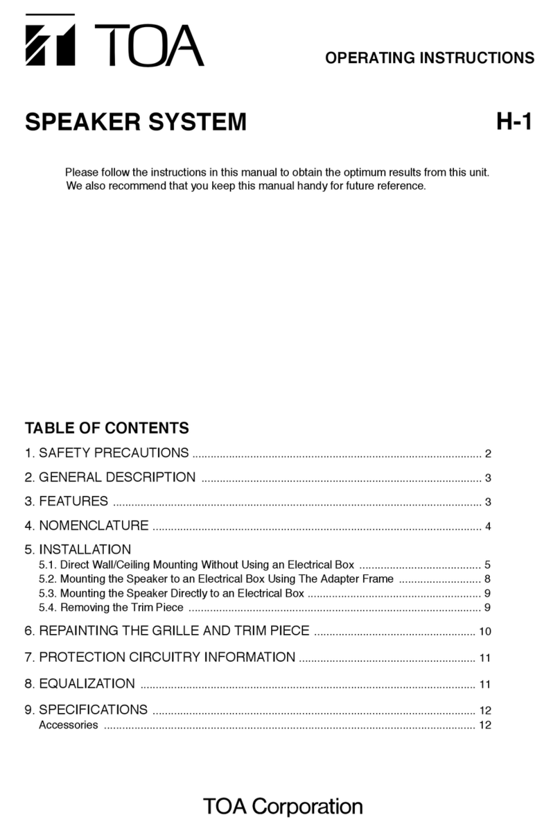 Toa H-1 operating instructions