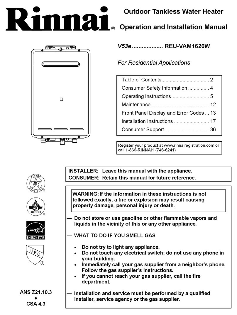 Rinnai REU-VAM1620W Specification sheet