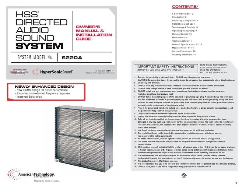 HSS Hire S220A Owner's manual & installation guide