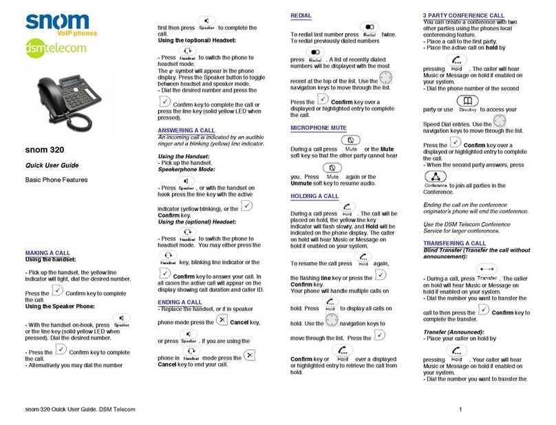 Snom 320 Quick user guide