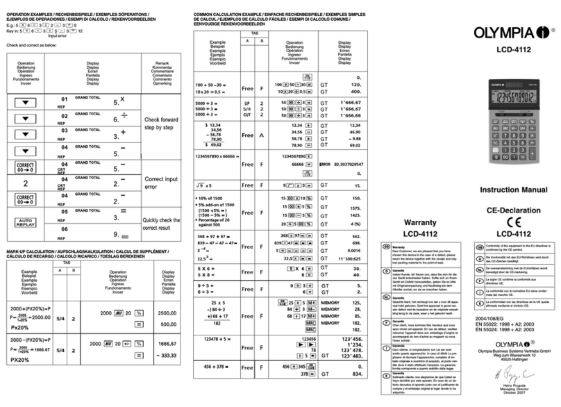 Olympia LCD-4112 User manual Olympia LCD-4112 User manual