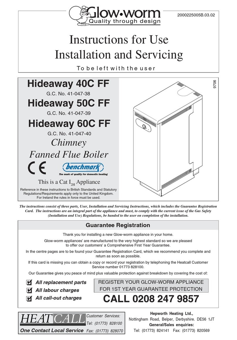 Glowworm Hideaway 40C FF Operating manual