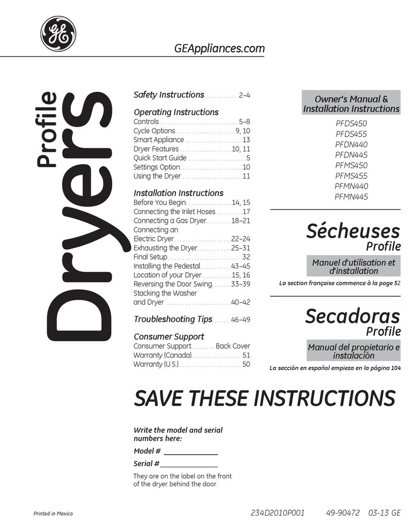 GE Appliances Profile PFDS450 Original instructions