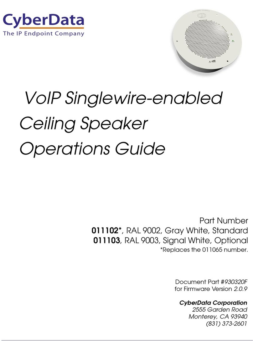 CyberData 11103 Operation guide
