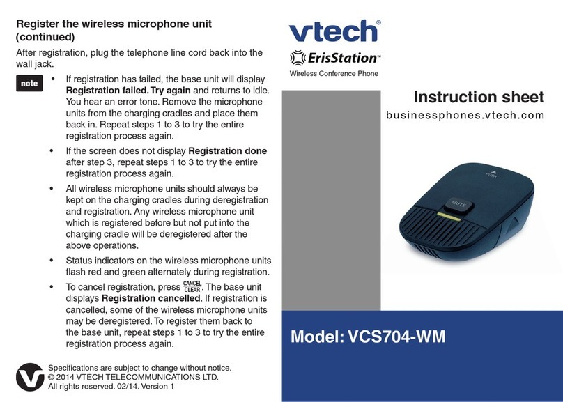 V-tech ErisStation VCS704-WM instruction sheet