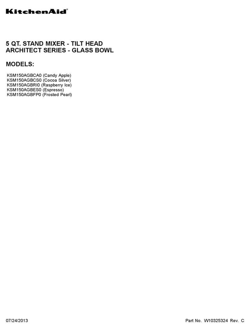 KitchenAid KSM150AGBCA0 parts manual