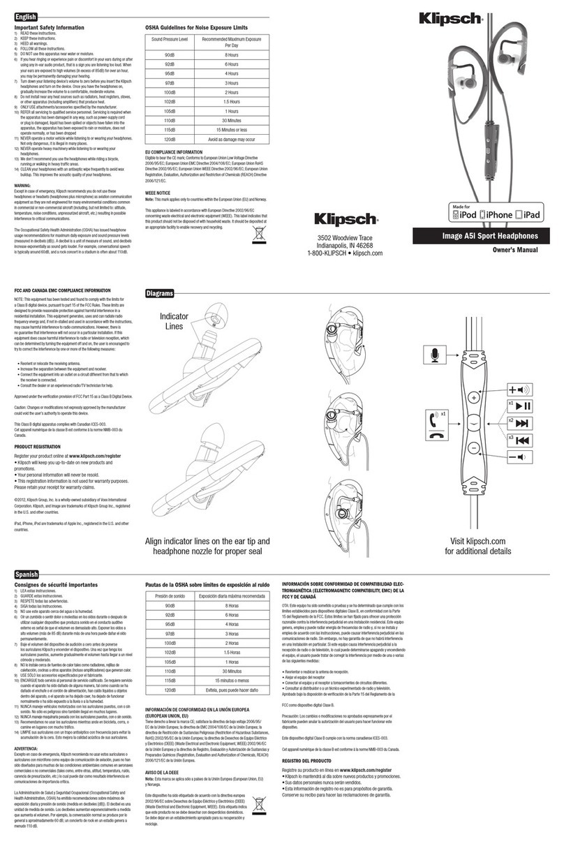 Klipsch A5i User manual
