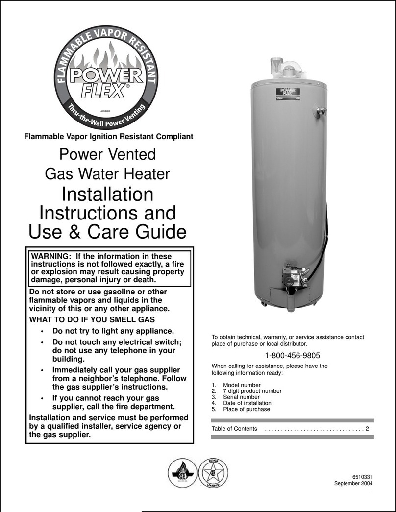 PowerFlex Power VentedGas Water Heater manual