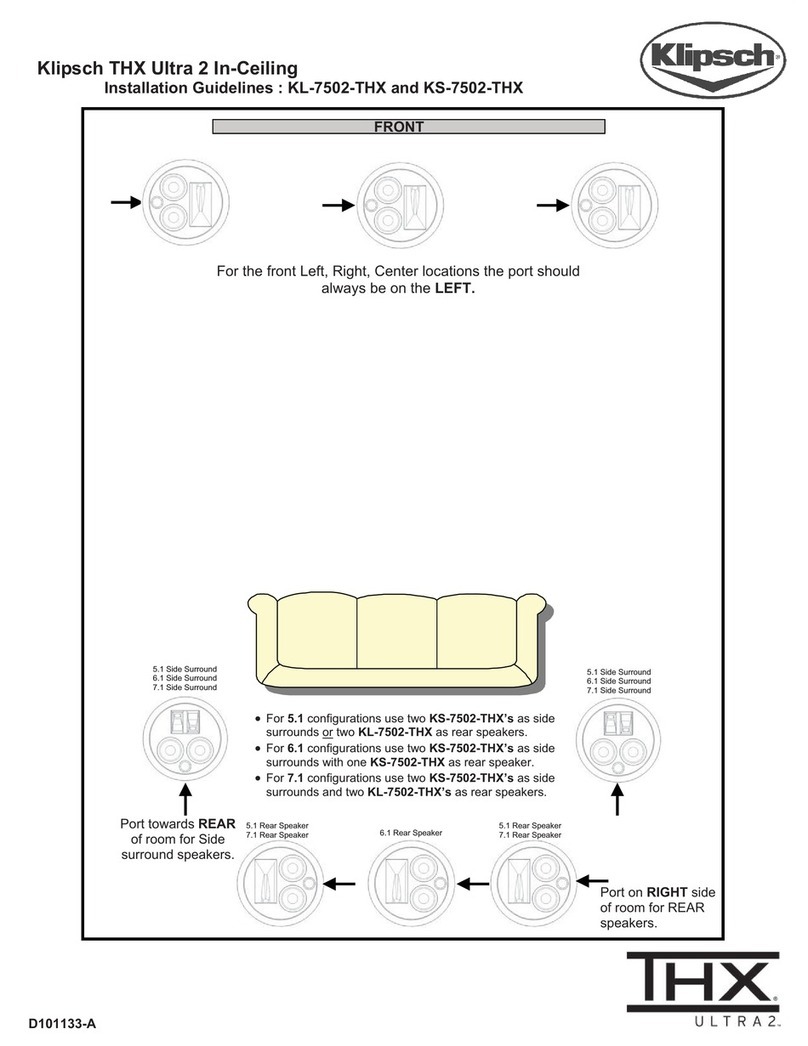 Klipsch KL-7502-THX Installation guidelines