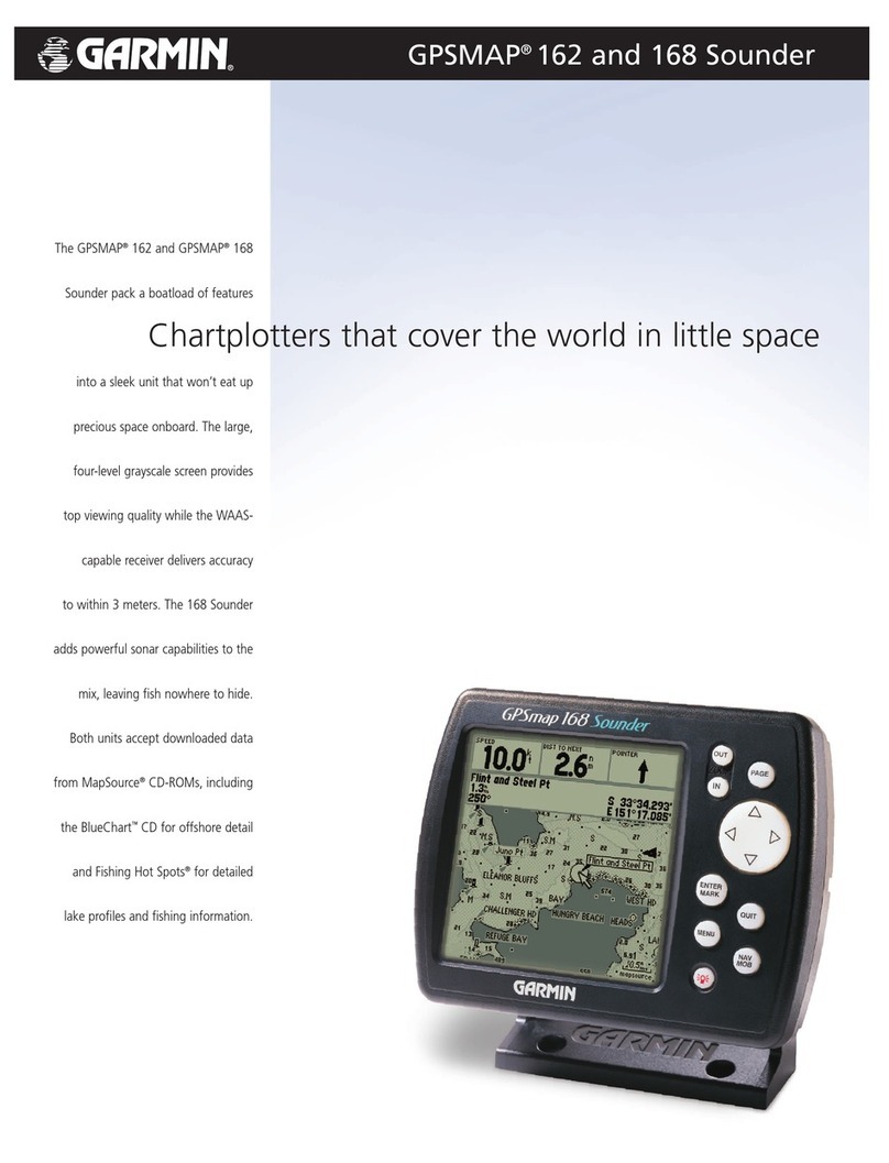 Garmin GPSMAP 162 Sounder Specifications