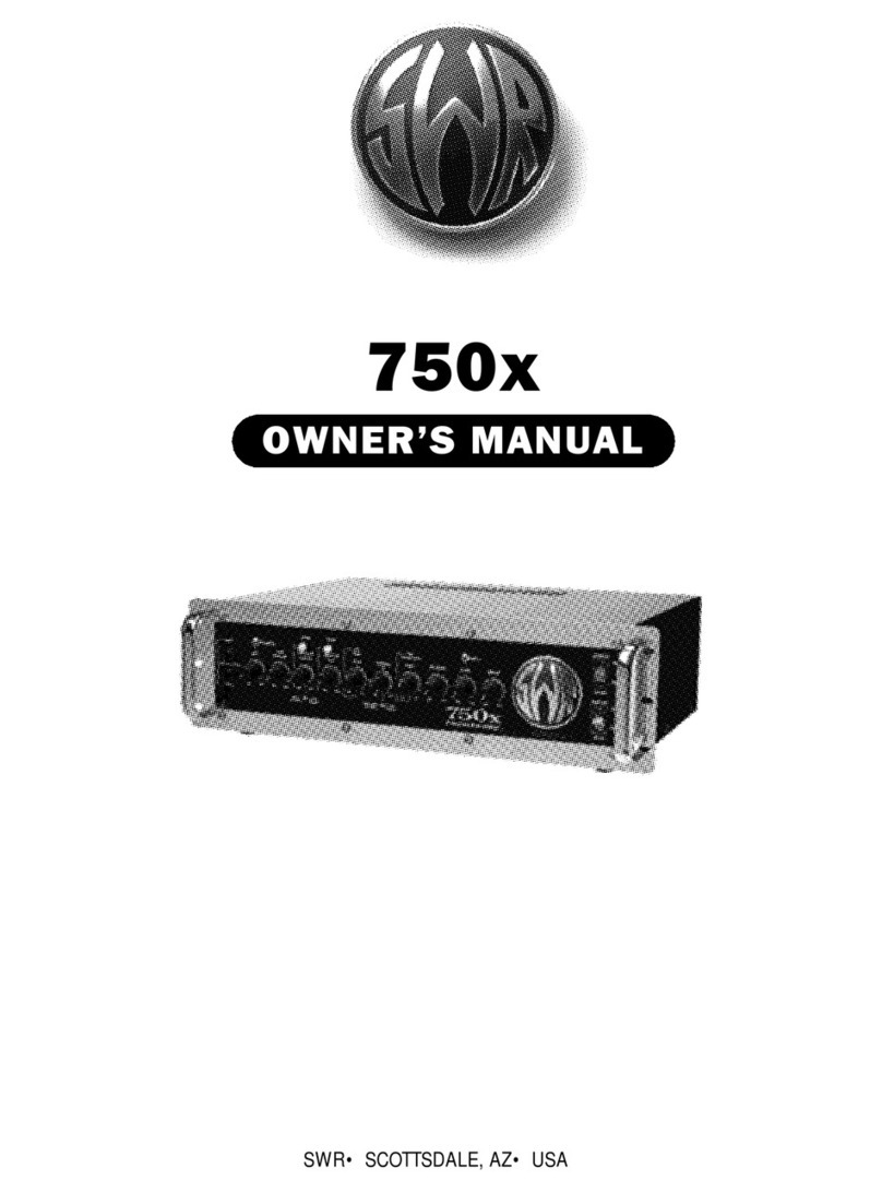 SWR 750x Bass Amplifier 750x owner's manual