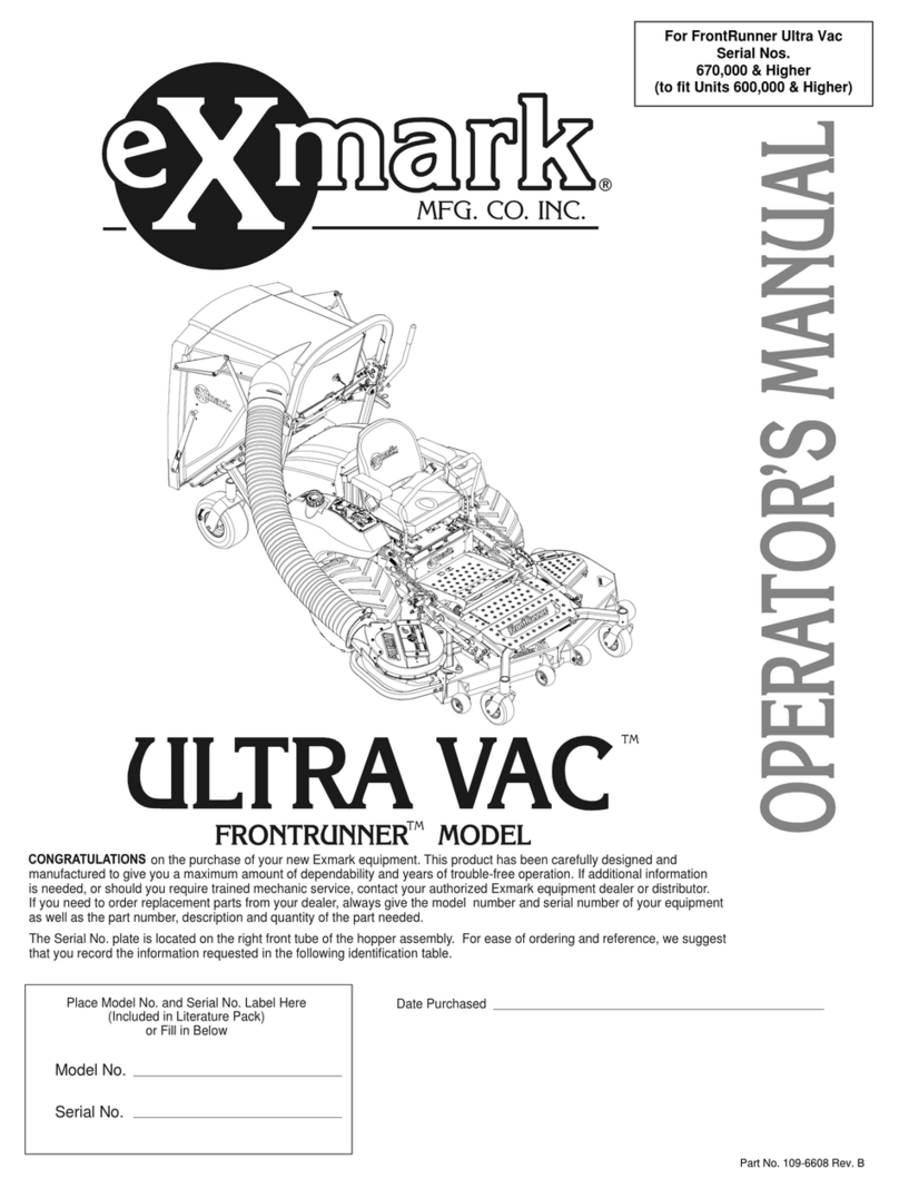Exmark Ultra Vac Frontrunner User manual