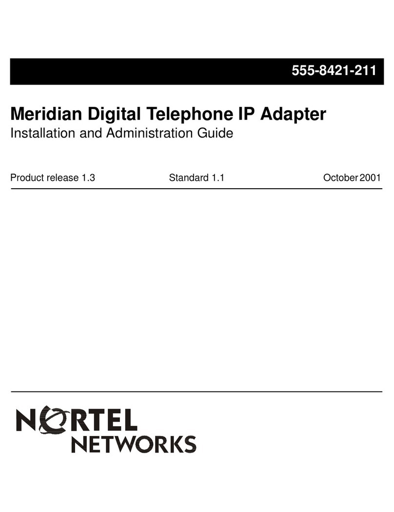 Nortel Meridian Installation and administration guide