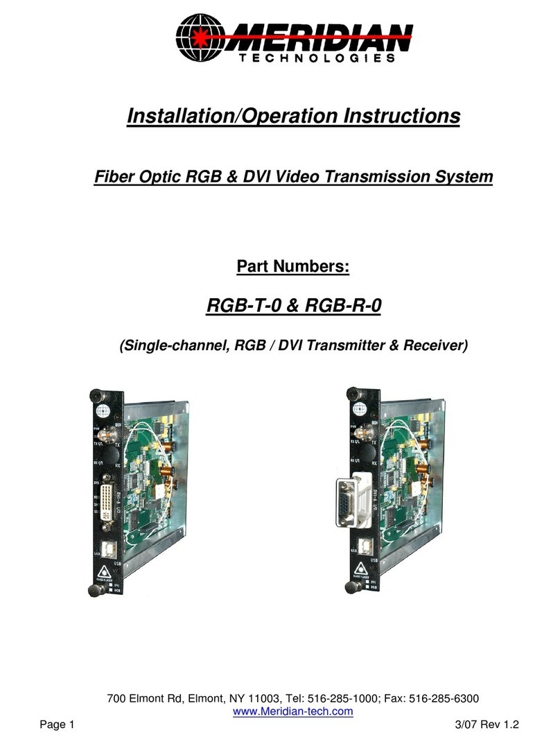 Meridian RGB-T-0 Installation & operation instructions