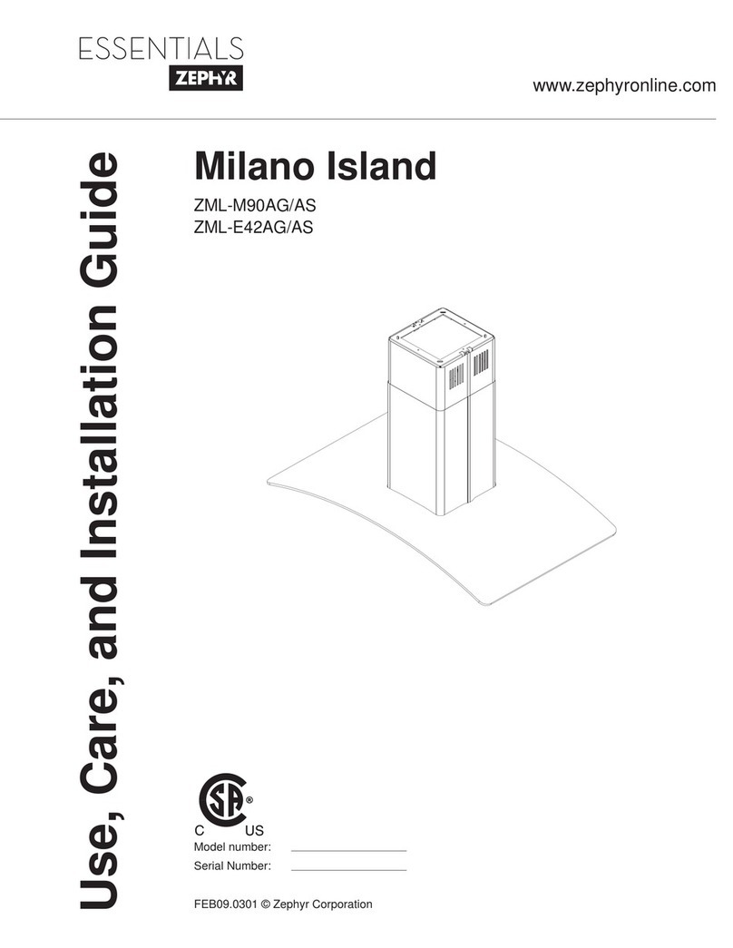 Zephyr Milano Island ZML-M90AG Installation guide