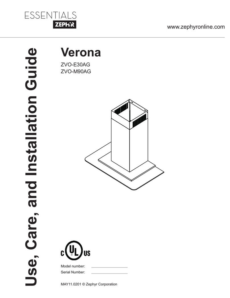 Zephyr Verona ZVO-M90AG Installation guide