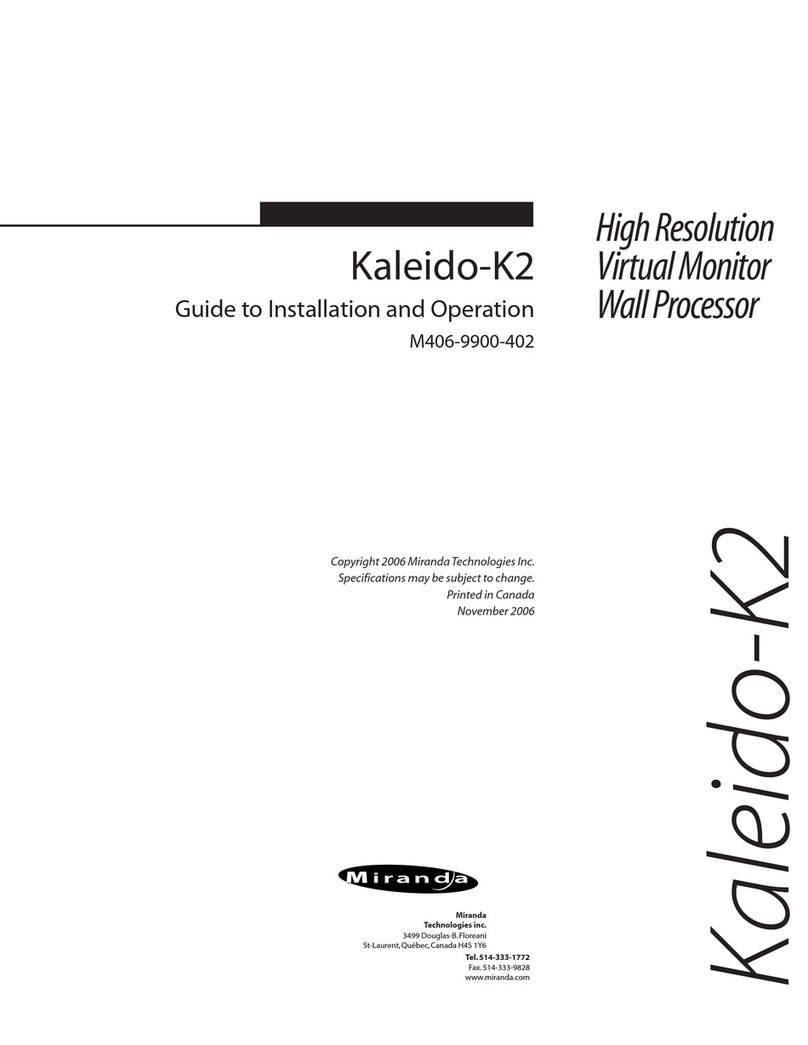 Miranda Kaleido-K2 Guide to installation and operation