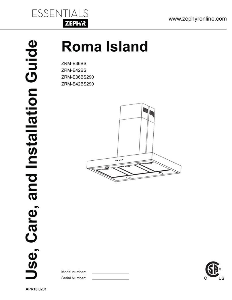 Zephyr Roma Island ZRM-E36BS Installation guide