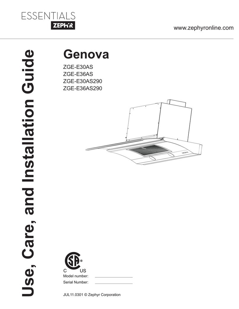 Zephyr Genova ZGE-E36AS290 Installation guide