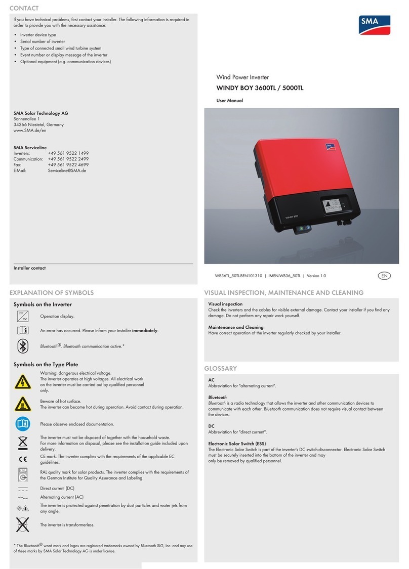 SMA WINDY BOY 3600TL User manual