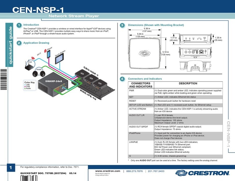 Crestron CEN-NSP-1 quick start guide