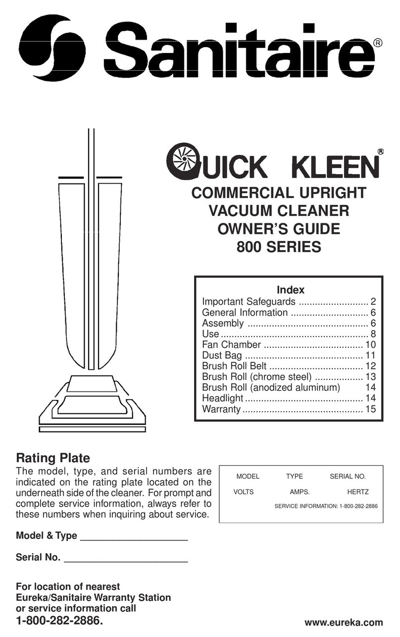 Sanitaire 800 Series User manual