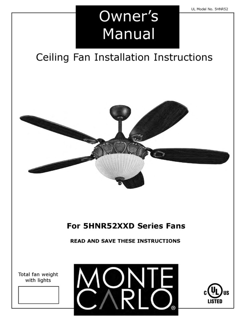 Monte Carlo Fan Company 5HNR52XXD Series User manual