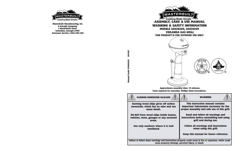 Masterbuilt 20030209 Assembly, care & use manual