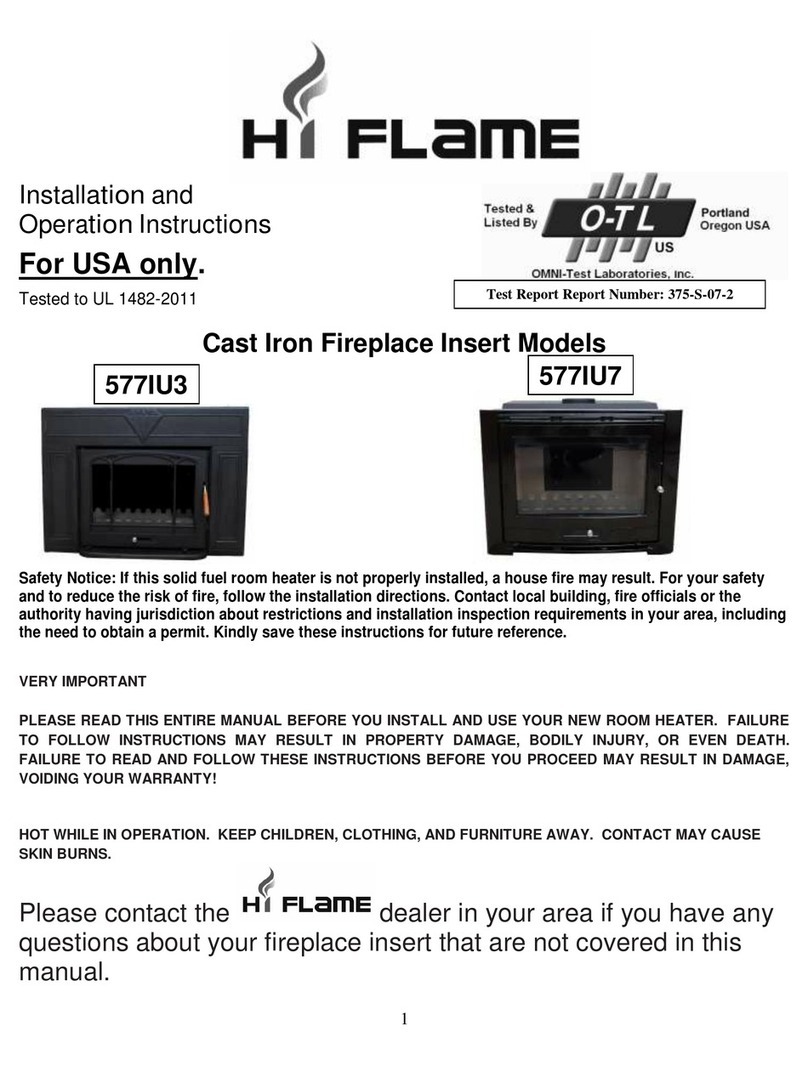 Hi-Flame 577IU3 Installation and operation instructions