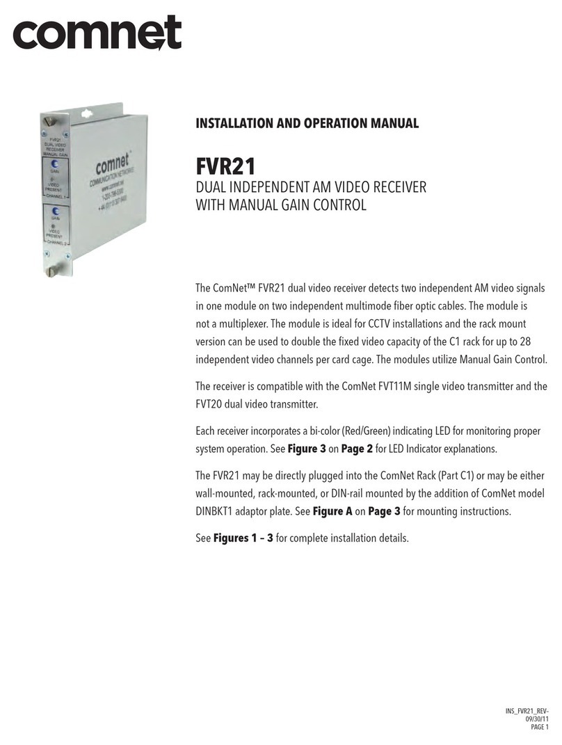 Comnet FVR21 Installation and operation manual
