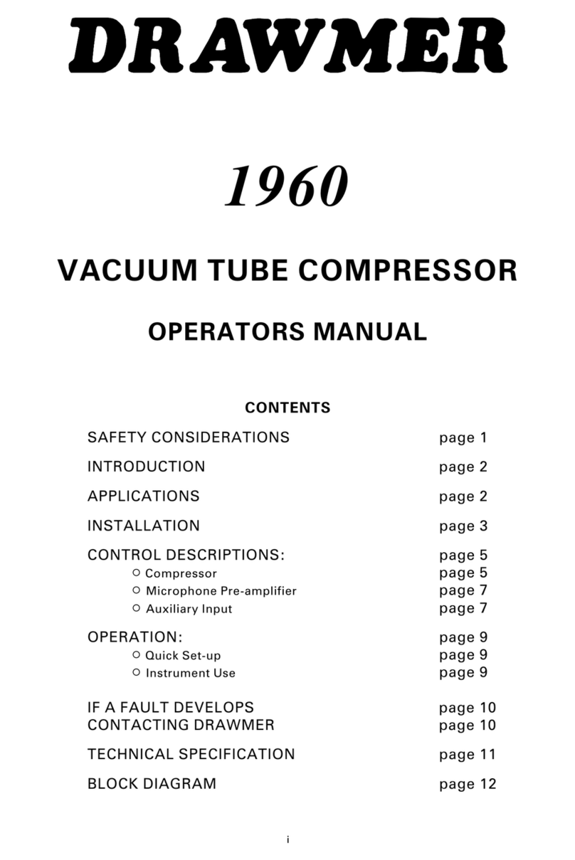 Drawmer 1960 Operator's manual
