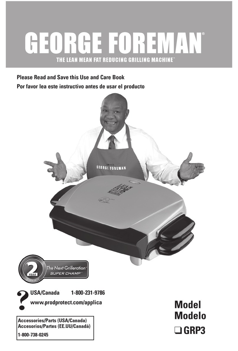 George Foreman The Next Grilleration Super Champ GRP3 Use and care book