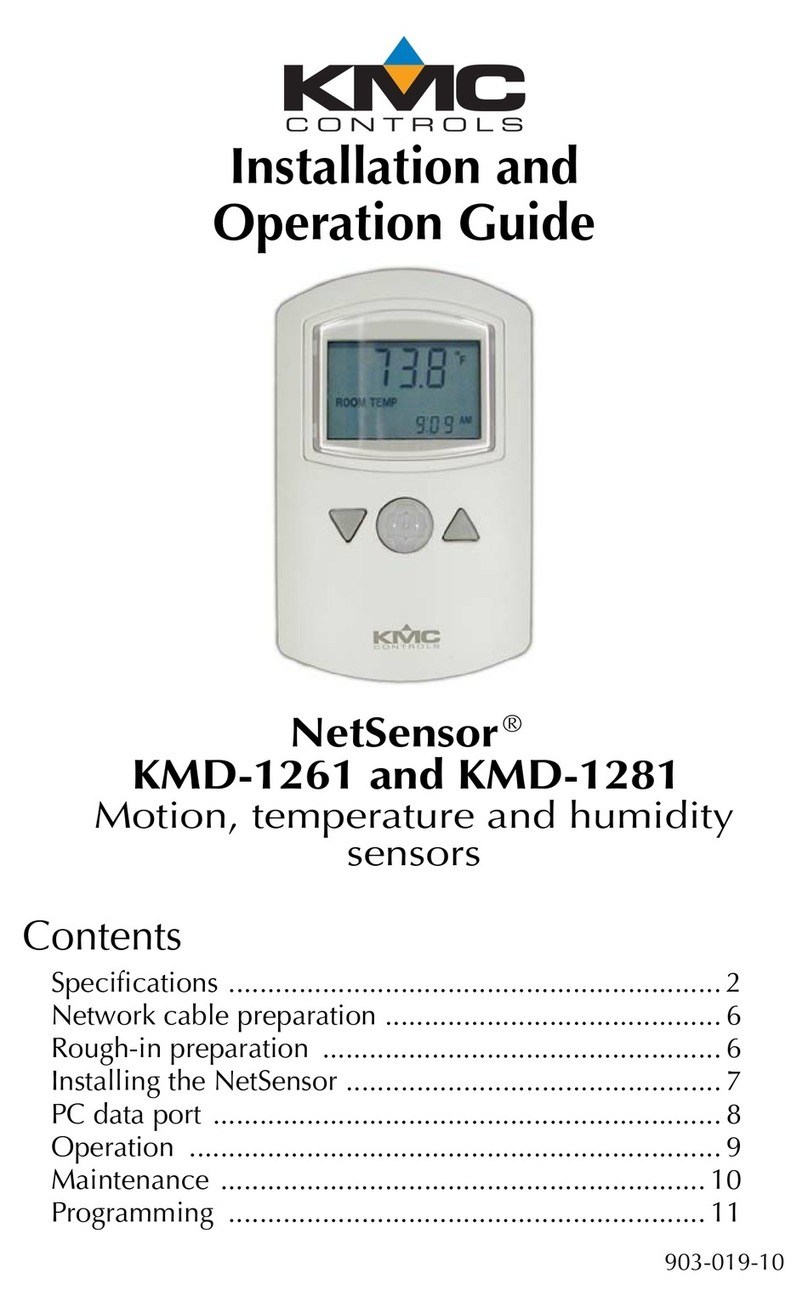 KMC Controls NetSensor KMD-1261 Installation and operation guide KMC Controls NetSensor KMD-1261 Installation and operation guide