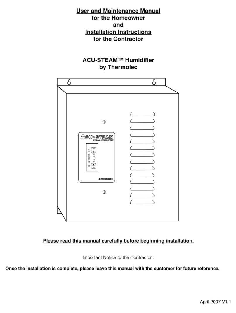 Thermolec ACU-STEAM User and maintenance manual Thermolec ACU-STEAM User and maintenance manual