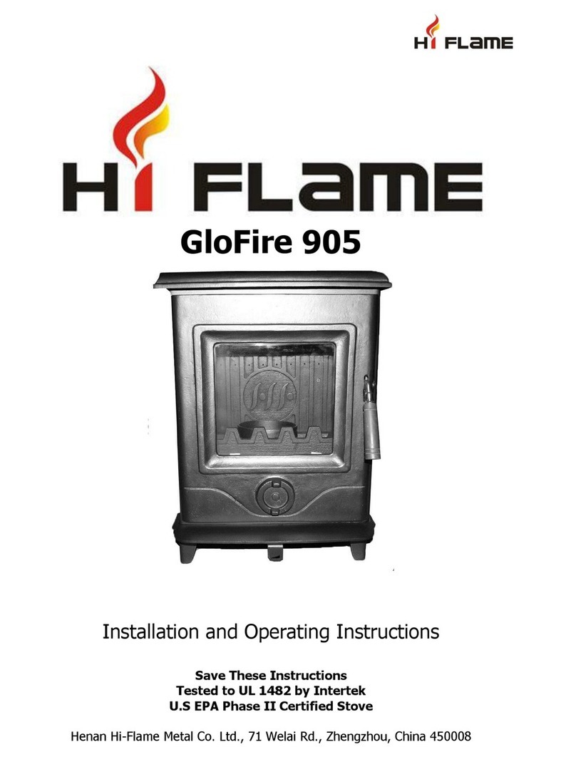 Hi-Flame GloFire 905 Installation and operating instructions