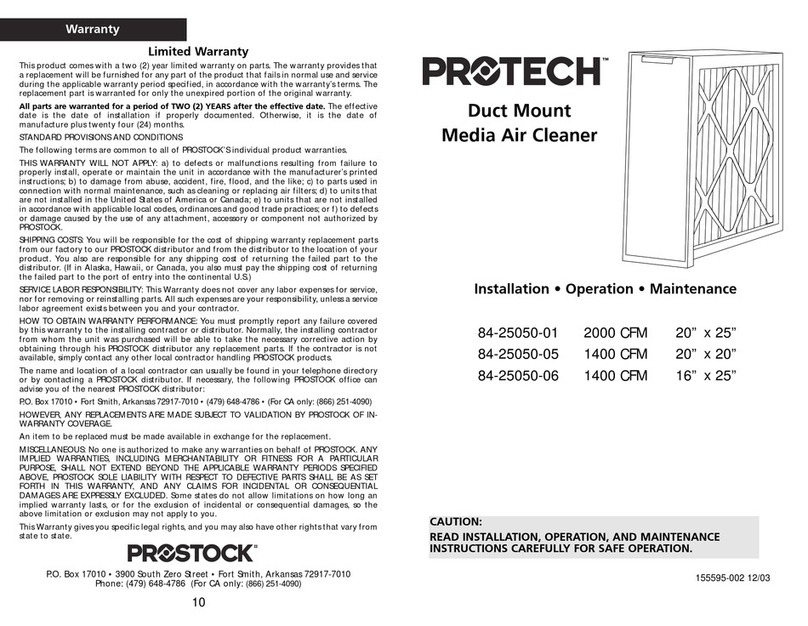 protech 84-25050-01 Installation &  operation instruction