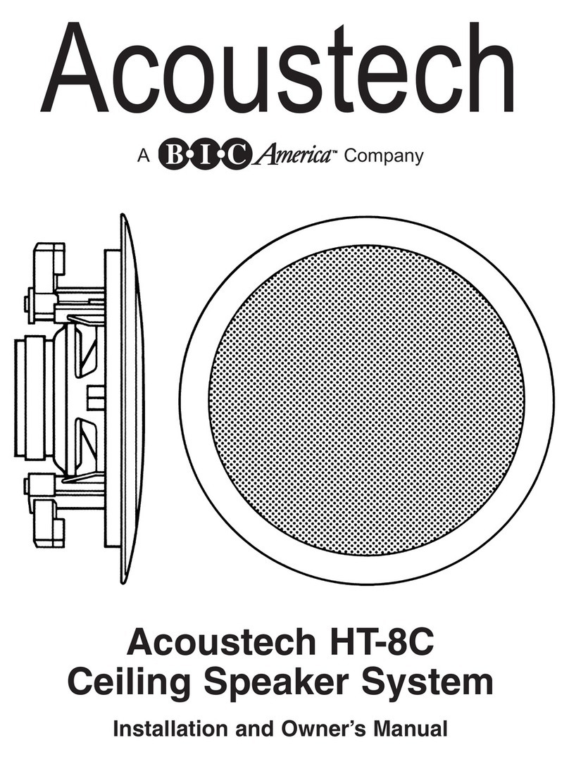 Acoustech HT-8C Installation and owner's manual