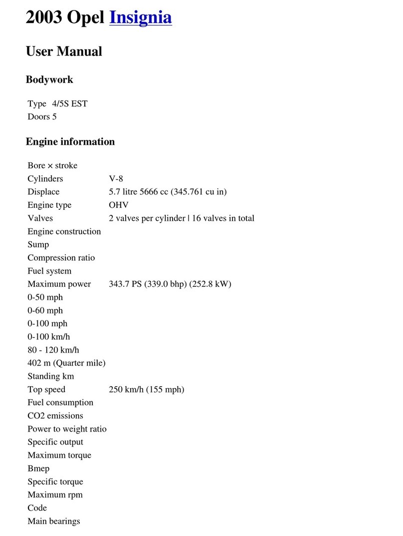 Opel 2003 Insignia User manual Opel 2003 Insignia User manual