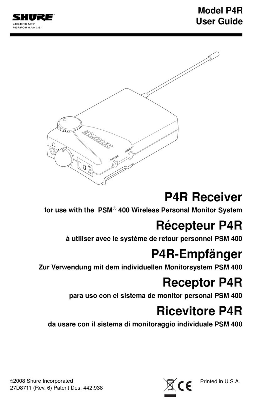Shure P4R RECEIVER P4R user guide