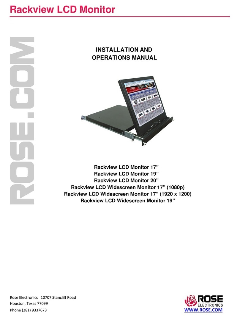 Rose electronics Rackview LCD Panel Mount 19" Installation and operation manual