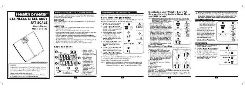 Health O Meter BFM142 User manual