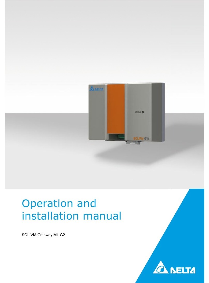 Delta Energy Systems SOLIVIA Gateway M1 G2 Operation and installation manual