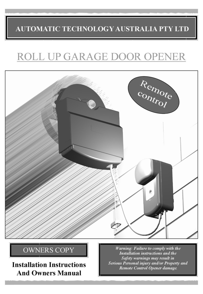 Automatic Technology Australia ROLL UP GARAGE DOOR OPENER Quick start guide